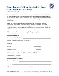 Formulario De Solicitud De Audiencia De Debido Proceso Acelerado - Educacion Especial - Idaho (Spanish)