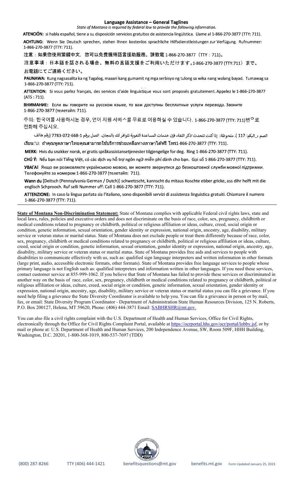 Retiree Election Form - Montana, Page 3