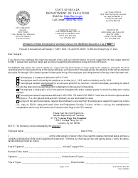 Document preview: Form NVTF-EXC-85 Affidavit of New Employees Veteran Status for Modified Business Tax ('mbt') - Nevada