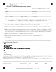 Document preview: Form ETM - WAIVER Electronic Transmission Mandate Waiver Request - Rhode Island