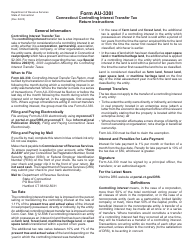 Instructions for Form AU-330 Connecticut Controlling Interest Transfer Tax Return - Connecticut
