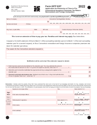 Document preview: Form 207F EXT Application for Extension of Time to File Connecticut Insurance Premiums Tax Return Nonresident and Foreign Companies - Connecticut, 2022