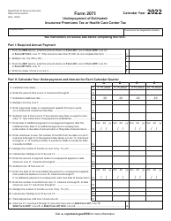 Document preview: Form 207I Underpayment of Estimated Insurance Premiums Tax or Health Care Center Tax - Connecticut, 2022