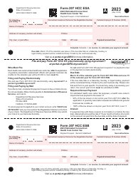 Form 207 HCC ES Estimated Connecticut Health Care Center Tax - Connecticut