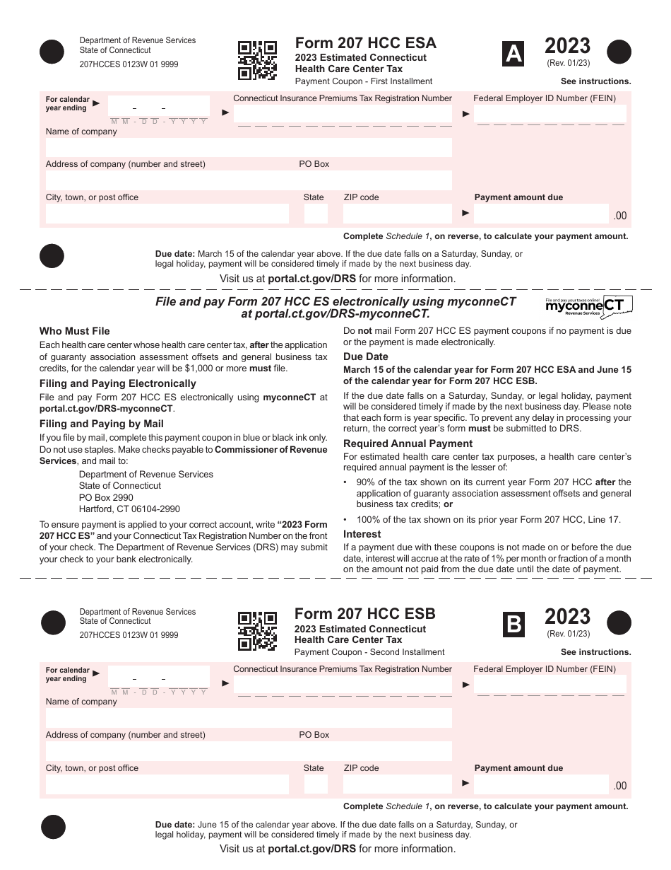 Form 207 HCC ES Download Printable PDF or Fill Online Estimated
