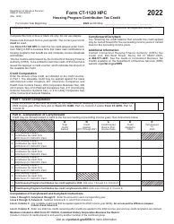 Document preview: Form CT-1120 HPC Housing Program Contribution Tax Credit - Connecticut, 2022