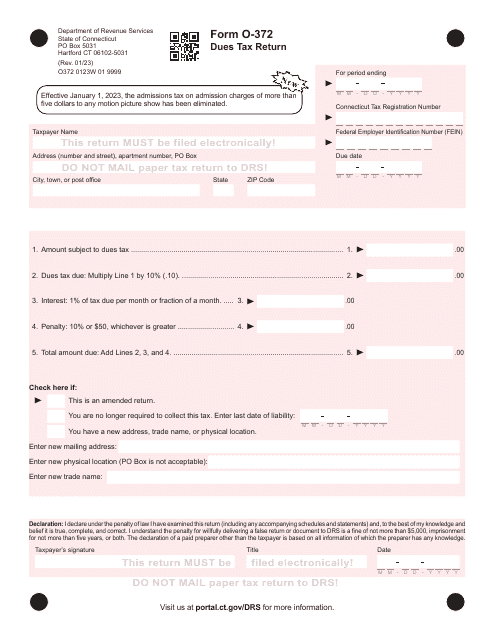 Form O-372  Printable Pdf