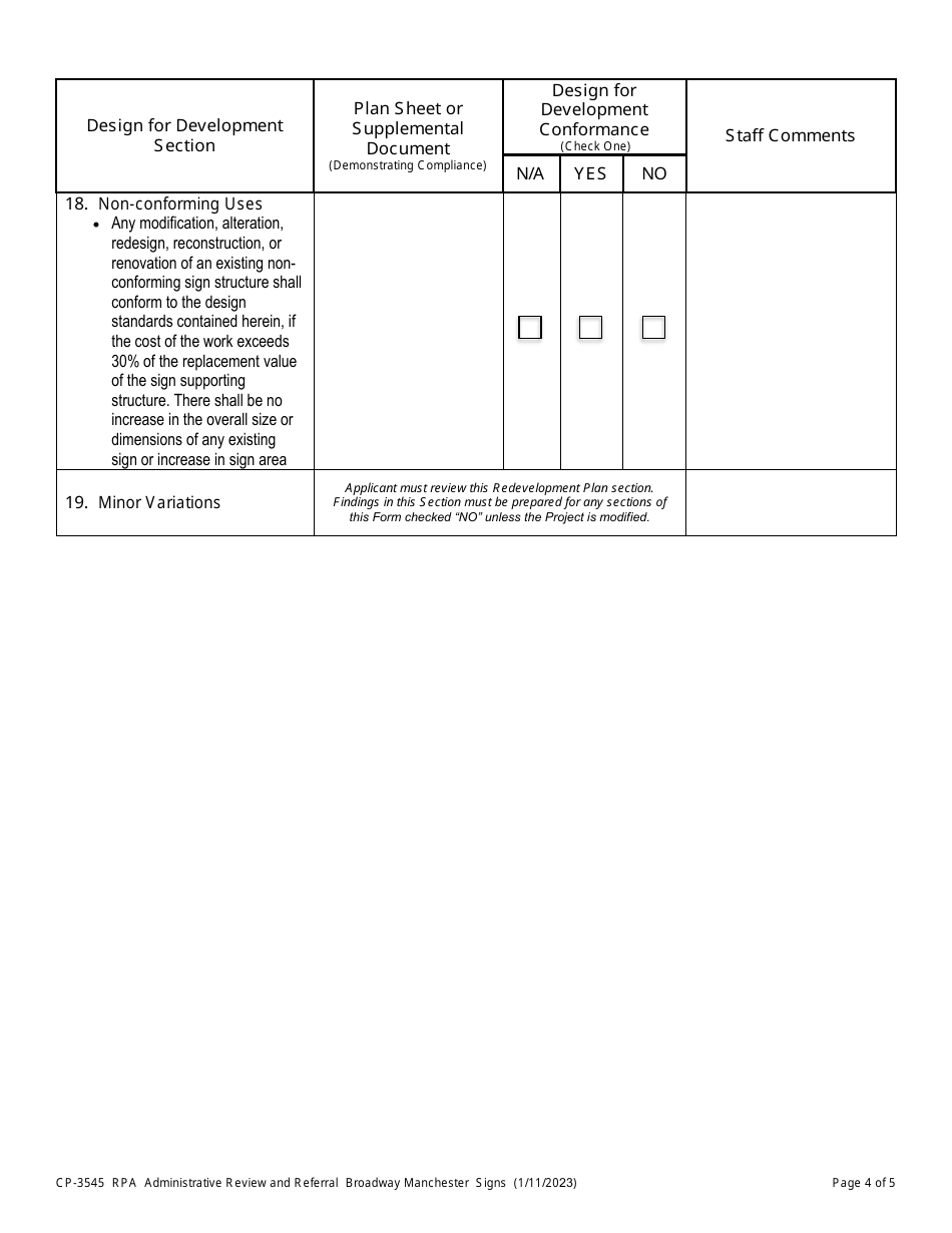 Form CP-3545 Redevelopment Project Area - Broadway Manchester Design for Development - Signs - Administrative Review and Referral - City of Los Angeles, California, Page 4