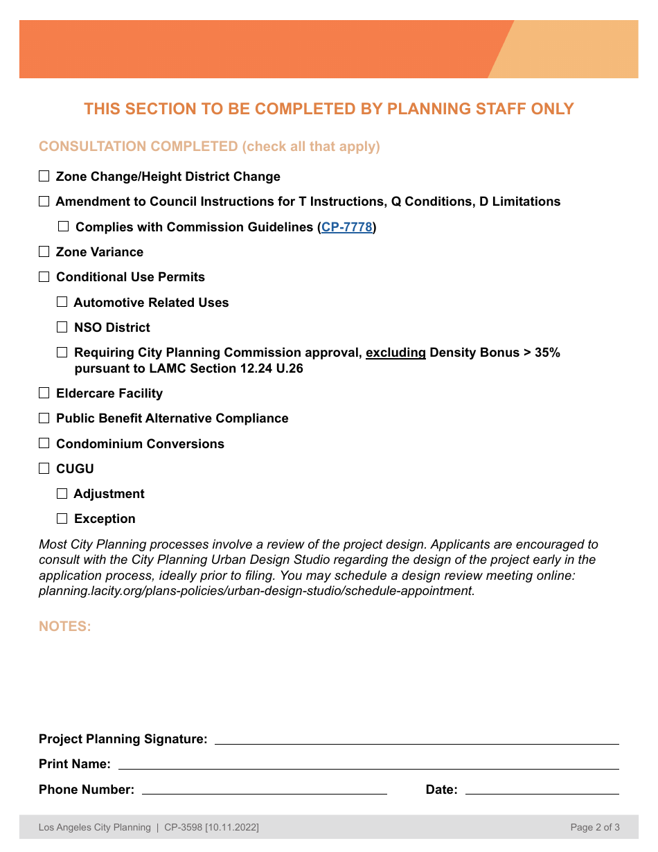 Form CP-3598 Case Consultation Referral Form - City of Los Angeles, California, Page 2