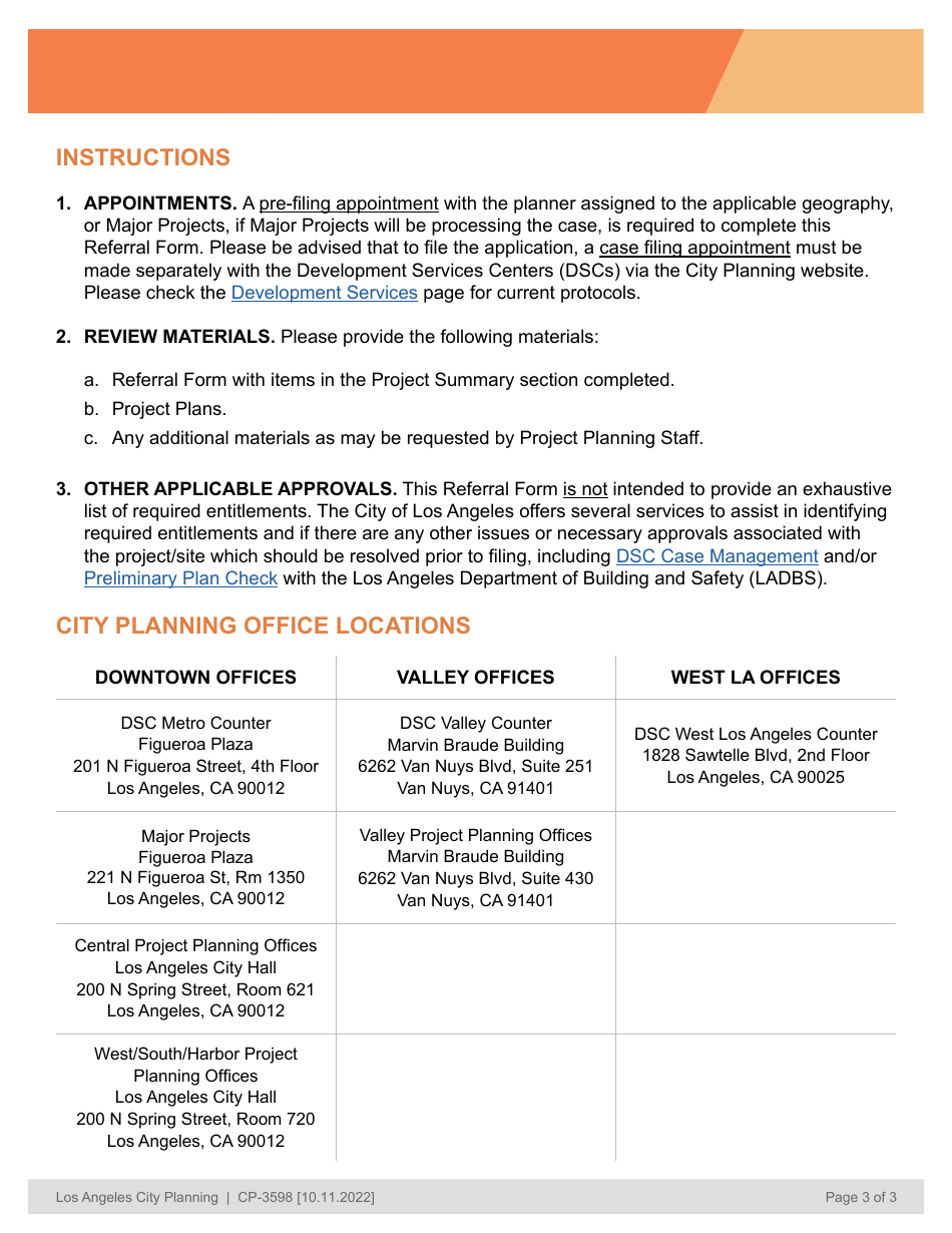 Form CP-3598 Case Consultation Referral Form - City of Los Angeles, California, Page 3
