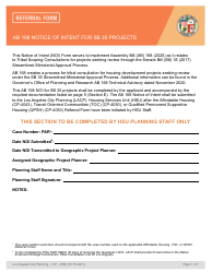 Document preview: Form CP-4066 AB 168 Notice of Intent for Sb 35 Projects Referral Form - City of Los Angeles, California