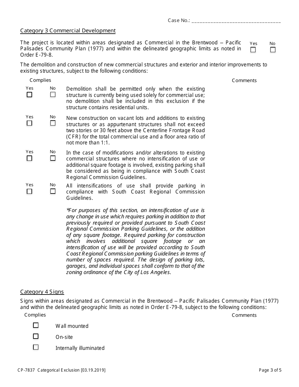 Categorical Exclusion (Catex) - Brentwood - Pacific Palisades Order E-79-8 - City of Los Angeles, California, Page 3