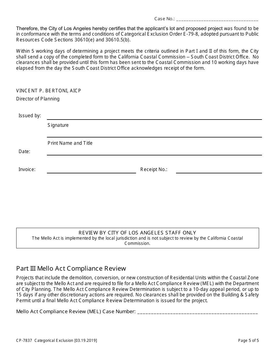 Categorical Exclusion (Catex) - Brentwood - Pacific Palisades Order E-79-8 - City of Los Angeles, California, Page 5