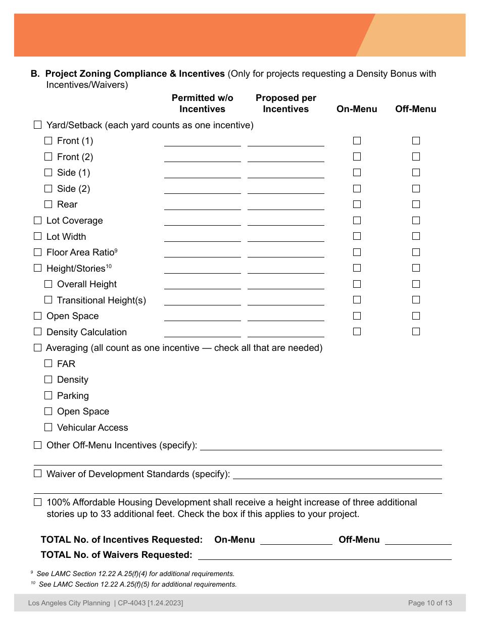 Form CP-4043 Affordable Housing Referral Form - City of Los Angeles, California, Page 10
