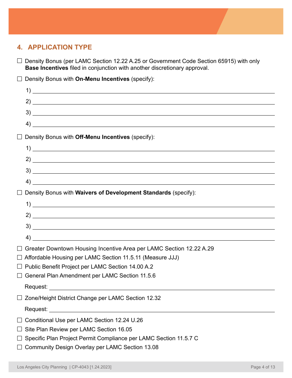 Form CP-4043 Affordable Housing Referral Form - City of Los Angeles, California, Page 4