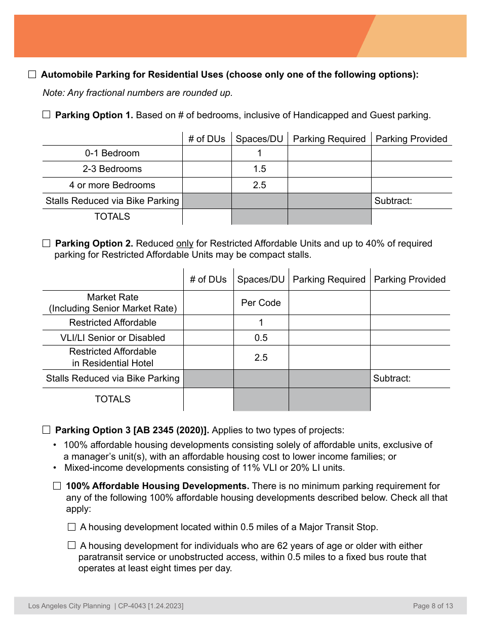 Form CP-4043 Affordable Housing Referral Form - City of Los Angeles, California, Page 8
