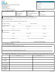 Document preview: Business Tax Application - City of San Diego, California