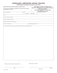 Document preview: Form 01-404 Response to Arbitration Application - Philadelphia County, Pennsylvania