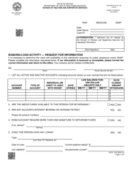 Document preview: Form 2016-EG Banking/Loan Activity - Request for Information - Nevada