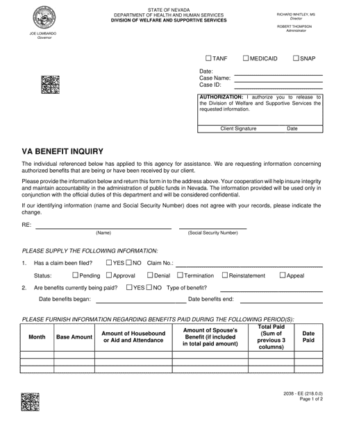 Form 2038-EE  Printable Pdf