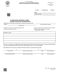 Document preview: Formulario 2248-EGS La Reduccion, Retirada O Term Inacion Voluntaria De Beneficios - Nevada (Spanish)