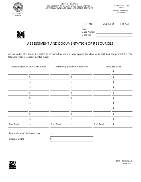 Form 2793-EM  Printable Pdf