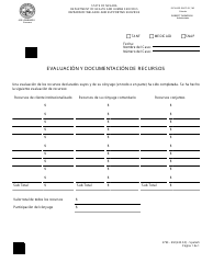 Document preview: Formulario 2793-EMS Evaluacion Y Documentacion De Recursos - Nevada (Spanish)