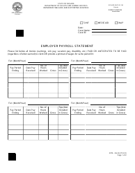 Document preview: Form 2074-EG-B Employer Payroll Statement - Nevada