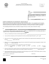 Document preview: Form 2008-EF Snap Affidavit of Separate Household - Nevada