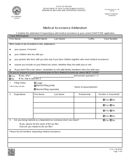 Form 2110-EM  Printable Pdf