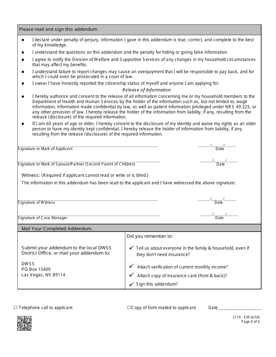 Form 2110-EM - Fill Out, Sign Online and Download Fillable PDF, Nevada ...