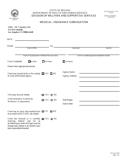 Form 2511-EE  Printable Pdf