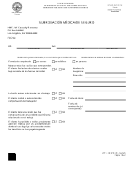 Document preview: Formulario 2511-EES Subrogacion Medica/De Seguro - Nevada (Spanish)