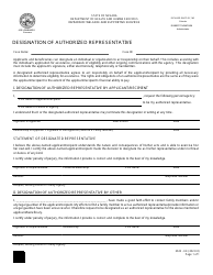 Document preview: Form 2525-EE Designation of Authorized Representative - Nevada