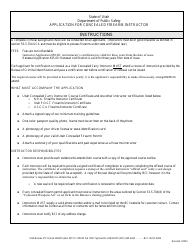 Document preview: Application for Concealed Firearm Instructor - Utah