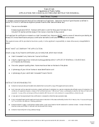 Document preview: Application for Concealed Firearm Instructor Renewal - Utah
