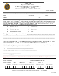 Document preview: Replacement Application for Private Investigator License - Utah