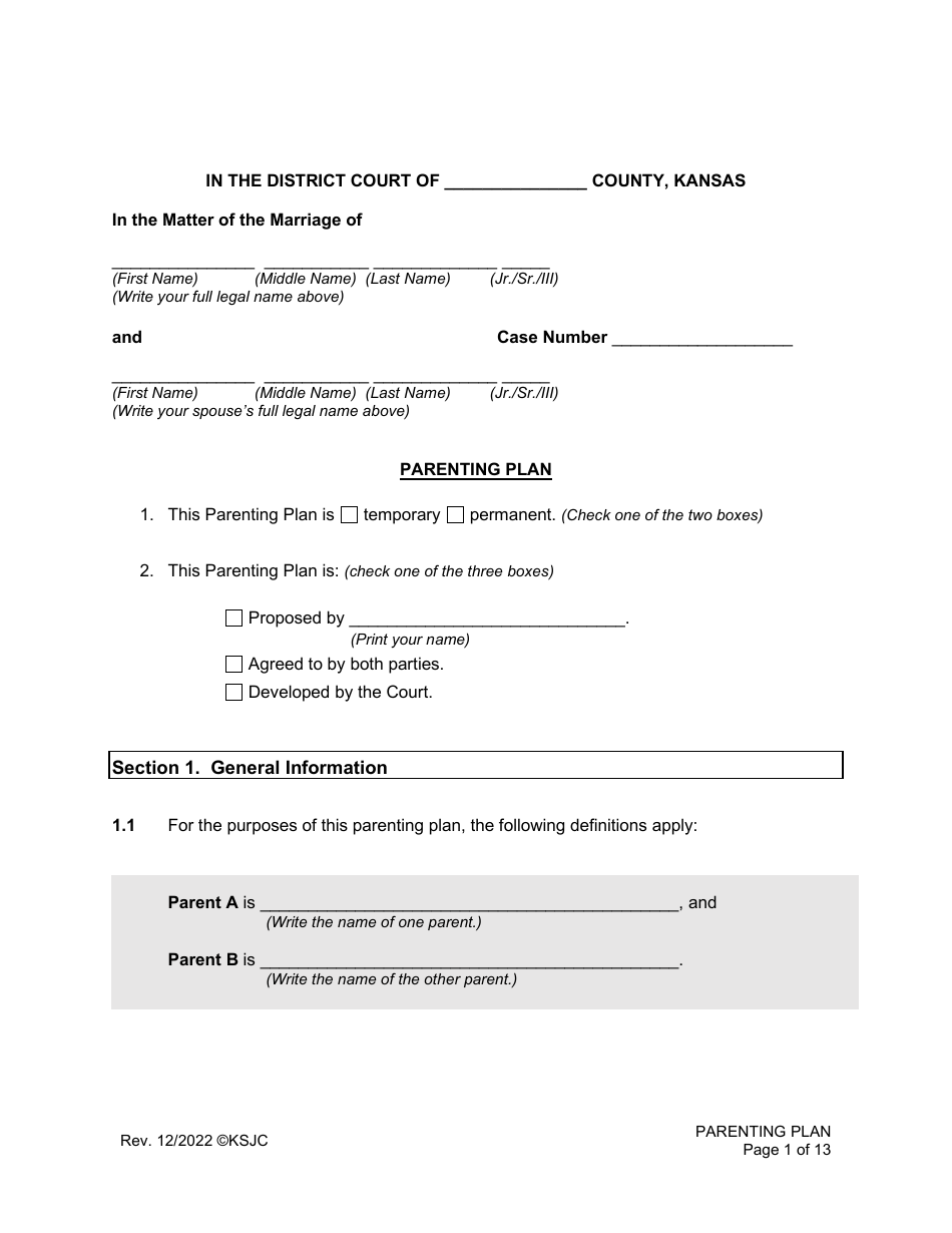 File Motion To Modify Parenting Plan