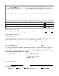 Citizen Complaint Form - Oklahoma, Page 2