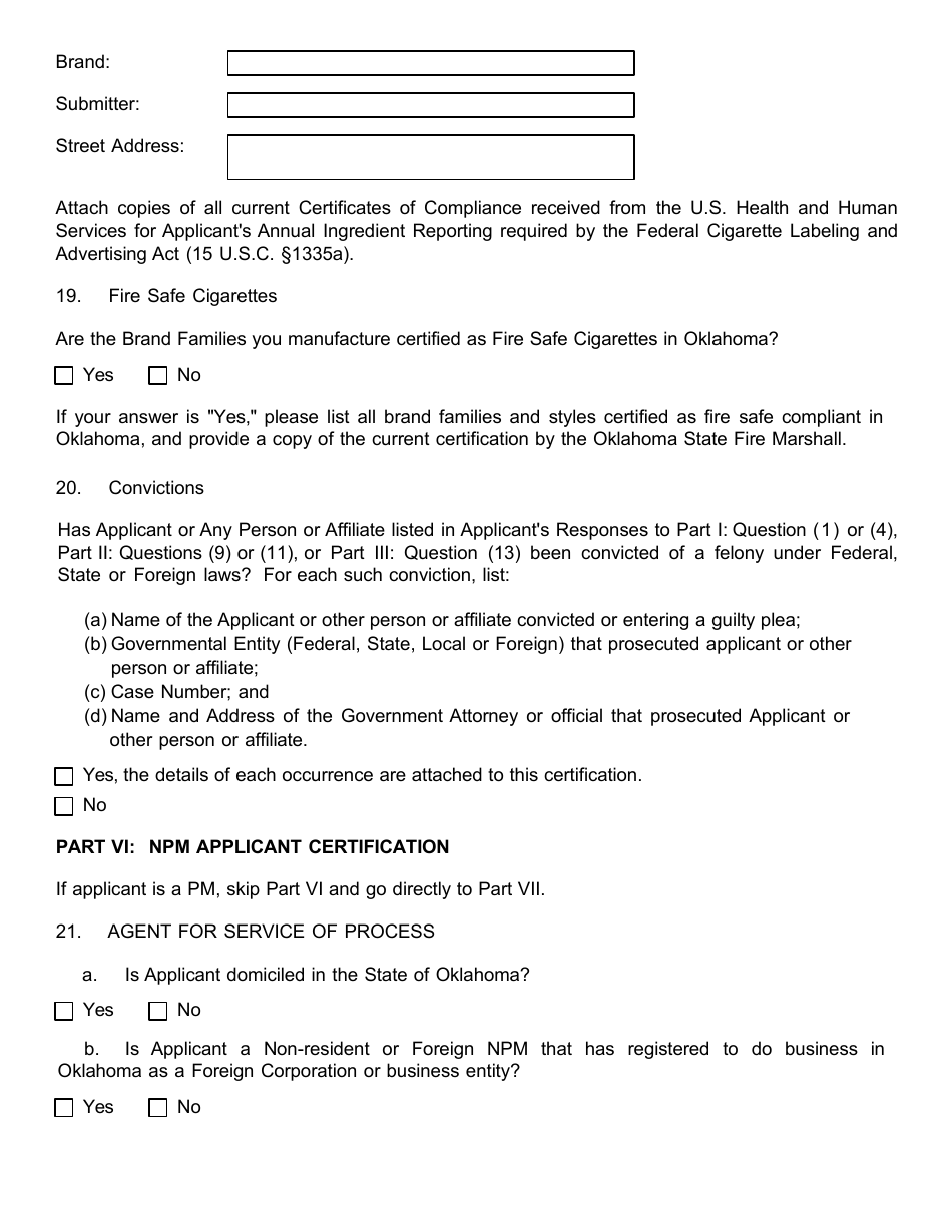 Tobacco Directory Application - Oklahoma, Page 11