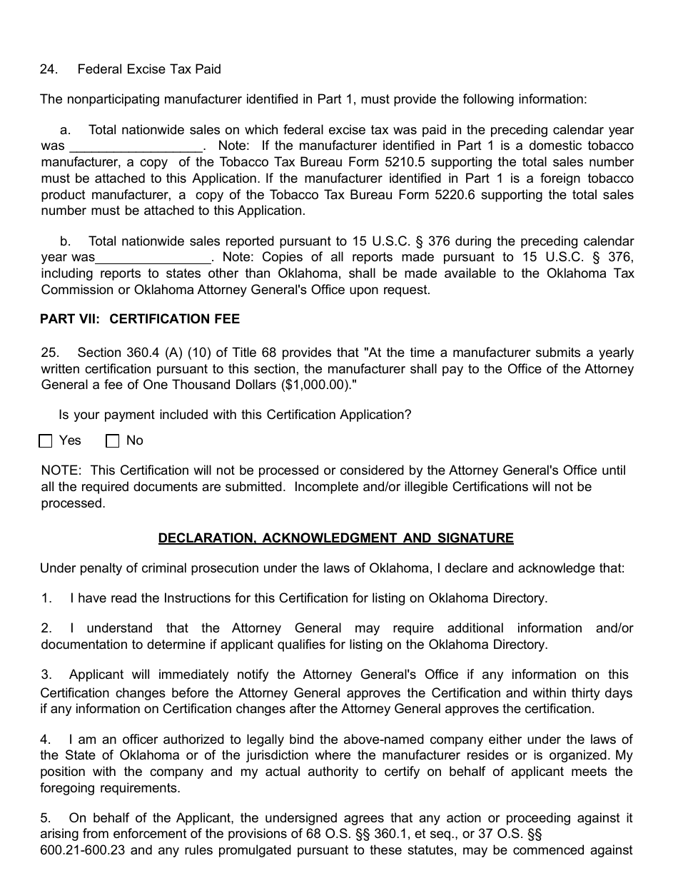 Tobacco Directory Application - Oklahoma, Page 13