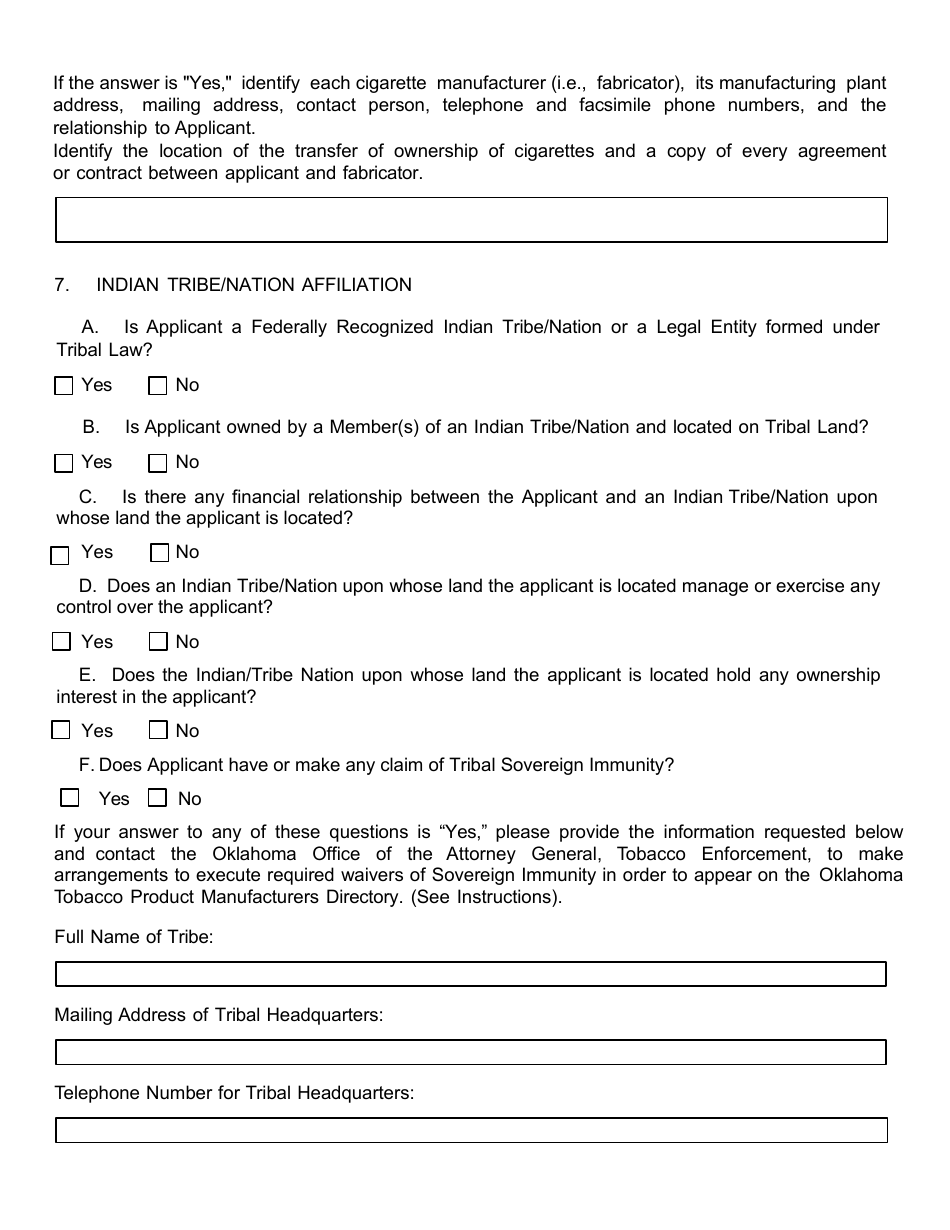 Tobacco Directory Application - Oklahoma, Page 3