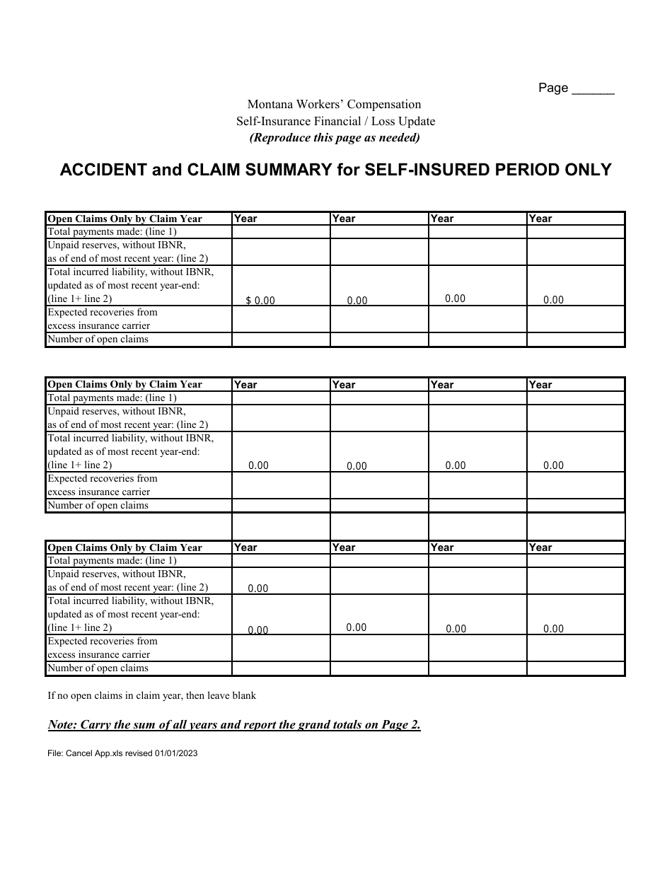 Workers Compensation Self-insurance Financial / Loss Update - Montana, Page 3