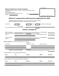 Workers&#039; Compensation Self-insurance Application - Montana