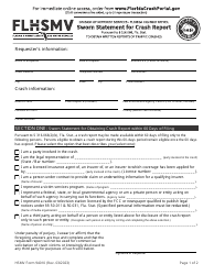 Document preview: HSMV Form 94010 Sworn Statement for Crash Report - Florida