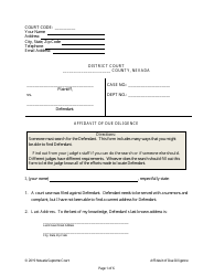 Document preview: Affidavit of Due Diligence - Nevada