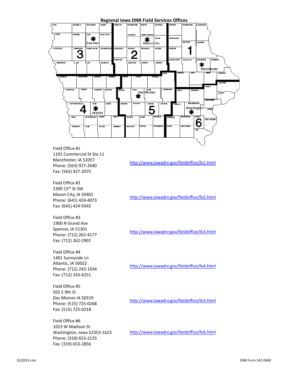DNR Form 542-0660 General Permit 6 Field Office Notification Form - Wastewater Discharge From Well Construction and Services - Iowa, Page 2