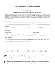 Document preview: Continuing Education and Instructor Application - South Dakota