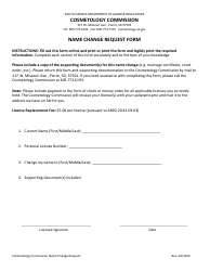 Document preview: Name Change Request Form - South Dakota