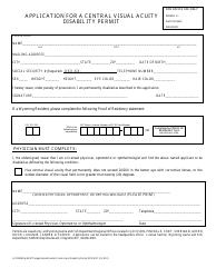 Application for a Central Visual Acuity Disability Permit - Wyoming